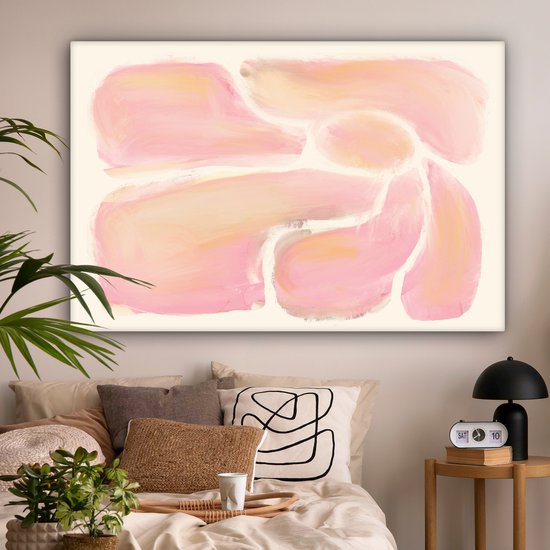 Tableau sur toile Fleurs - Rose - Nature - Boho - 180x120 cm - Décoration murale XXL