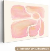 Peinture sur toile 60x40 cm - Décoration murale Fleurs - Rose - Nature - Boho - Décoration murale salon - Décoration chambre moderne - Tableaux abstraits