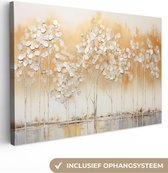 Canvas schilderij 60x40 cm - Wanddecoratie Bomen - Kunst - Acryl - Natuur - Muurdecoratie woonkamer - Slaapkamer decoratie - Kamer accessoires - Schilderijen op canvas