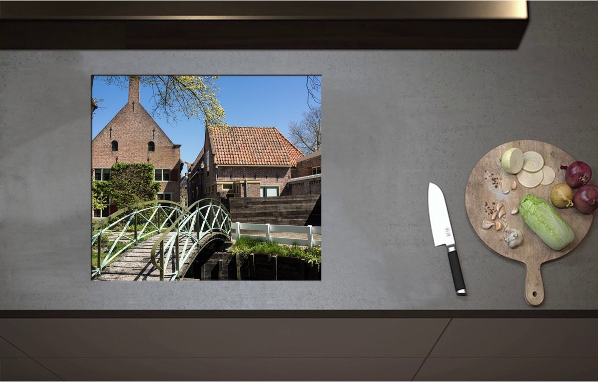 Inductieplaat Beschermer - Bruggetje voor Nederlandse Huizen - 58x52 cm - 2 mm Dik - Inductie Beschermer - Bescherming Inductiekookplaat - Kookplaat Beschermer van Wit Vinyl