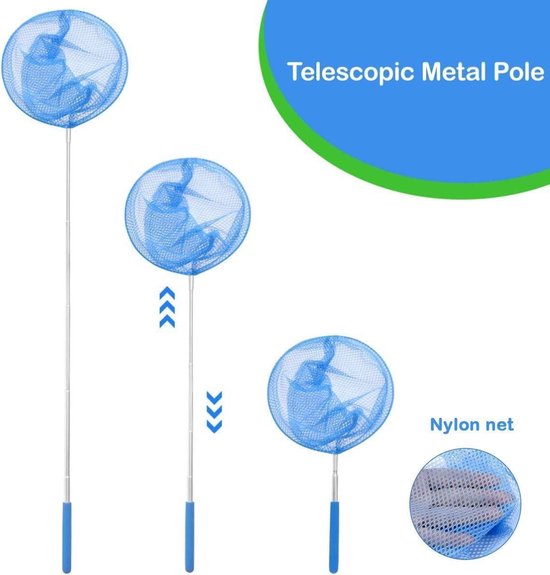 Kit De 6 Filets à Papillon Télescopiques Avec Seau Pliant – Épuisette Pour Enfants – 5 Couleurs – Idéal Pour Activités Nature Et Jardin
