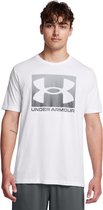 Under Armour UA M BOXED SPORTS UPDATED SS-WHT Heren Sportshirt - Wit - Pitch Grijs