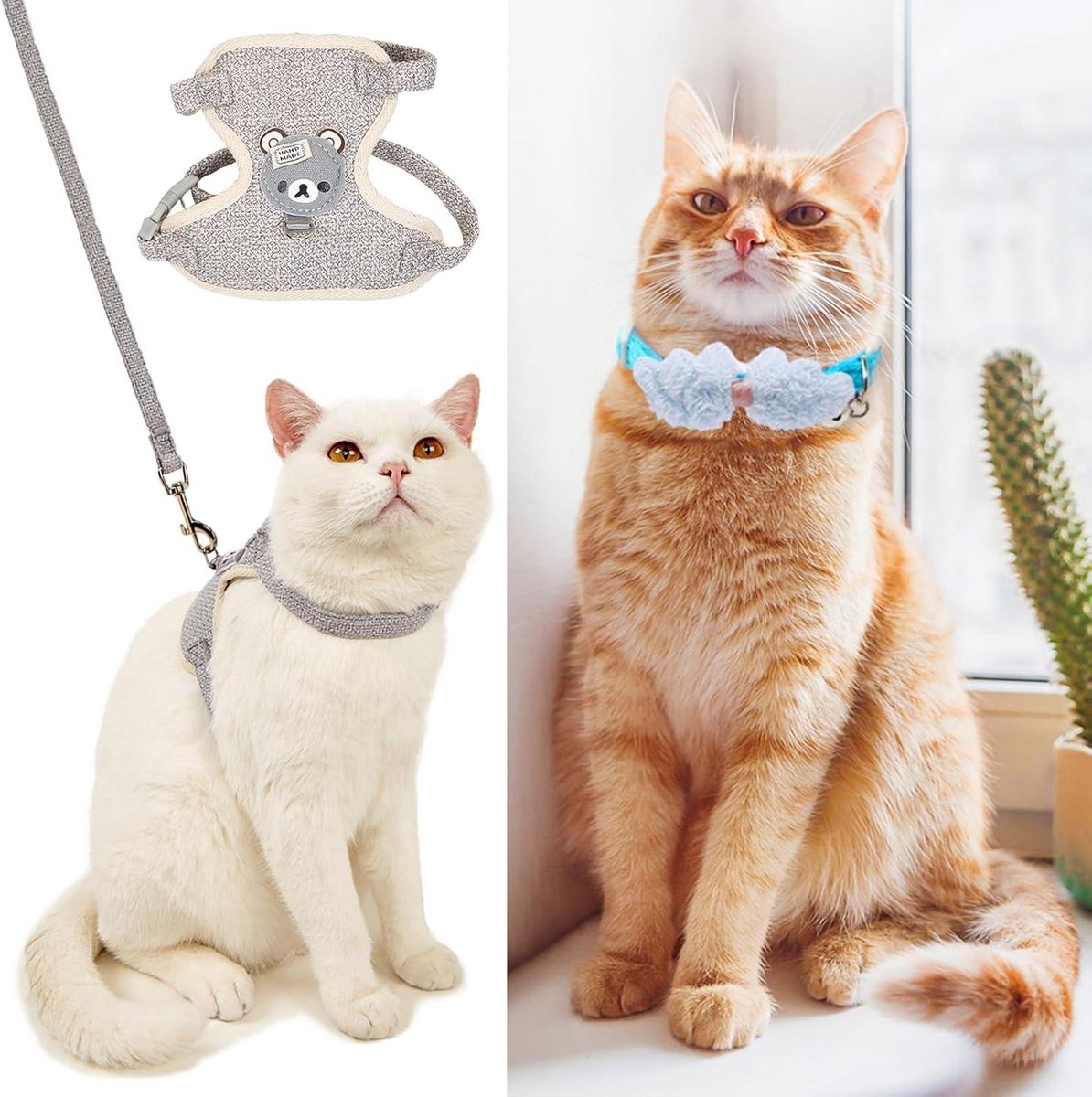 Kattenharnas En Riem - Verstelbaar - Ademend Mesh - Reflecterend - Voor Kittens En Puppy's