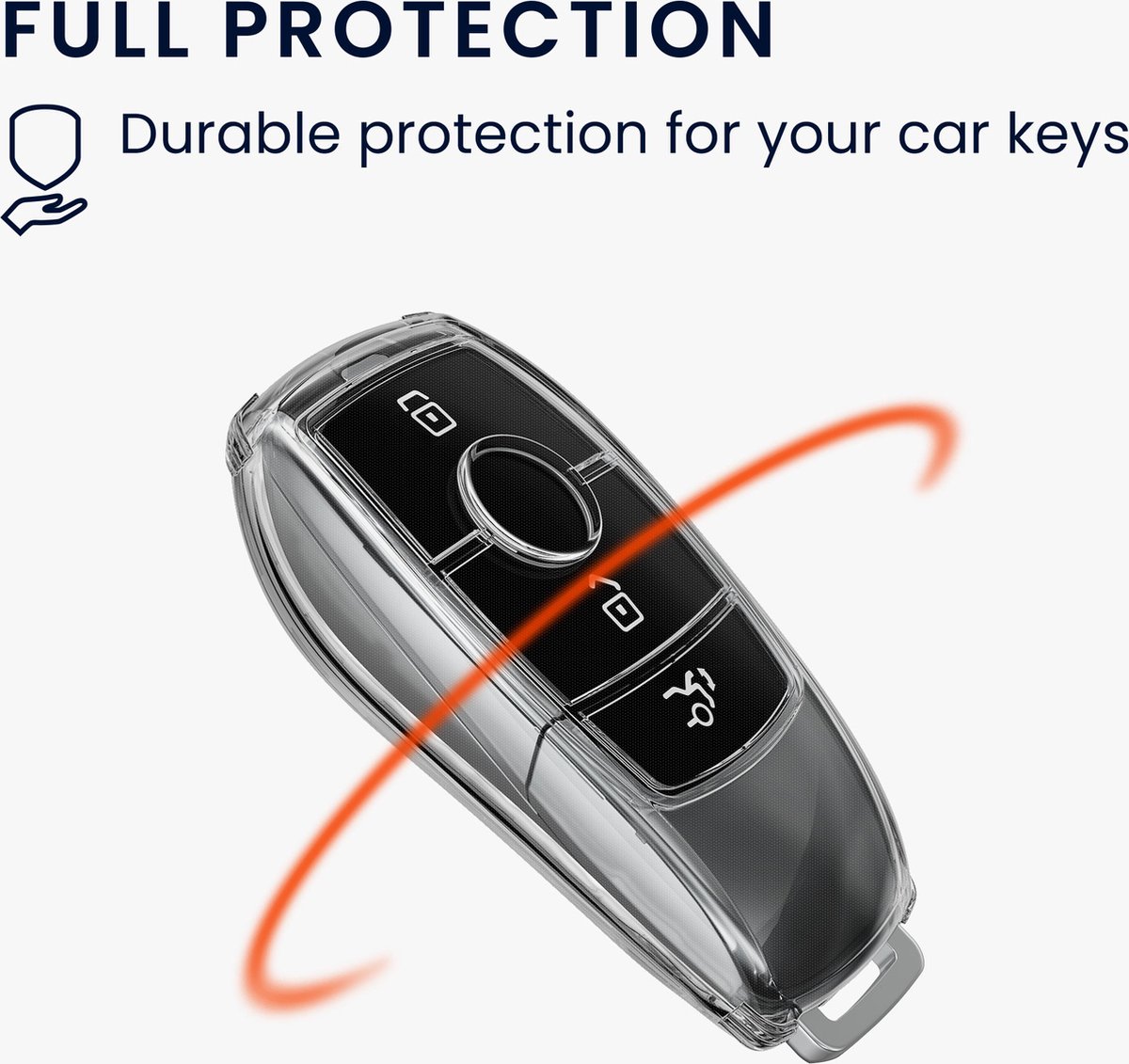 kwmobile autosleutel hoesje compatibel met Mercedes Benz Smart Key autosleutel (alleen Keyless) - Autosleutel behuizing - Transparant in transparant
