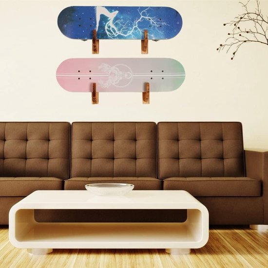 Skateboard Deck Wandhalterung für Sammler Deck Art Wand Display - Universal Vertikale Halterung aus recyceltem Skateboard Deck Holz