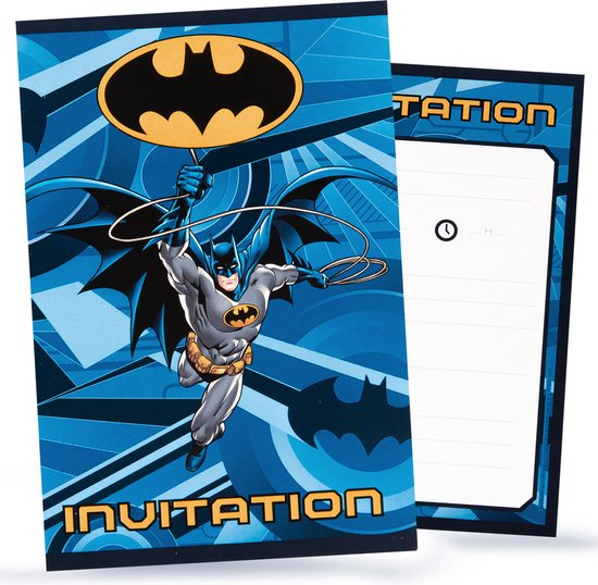 Vegaoo - 8 Batman uitnodigingen - 10x16cm