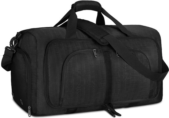 Olasfa Opvouwbare reistas, sporttas voor dames, grote capaciteit, sporttassen met schoenenvak en natte tas, weekendtas voor sportschool, reizen, zwemmen, Zwart A Olasfa Opvouwbare reistas, sporttas voor dames, grote capaciteit, sporttassen met schoenenvak en natte tas, weekendtas voor sportschool, reizen, zwemmen, Zwart A