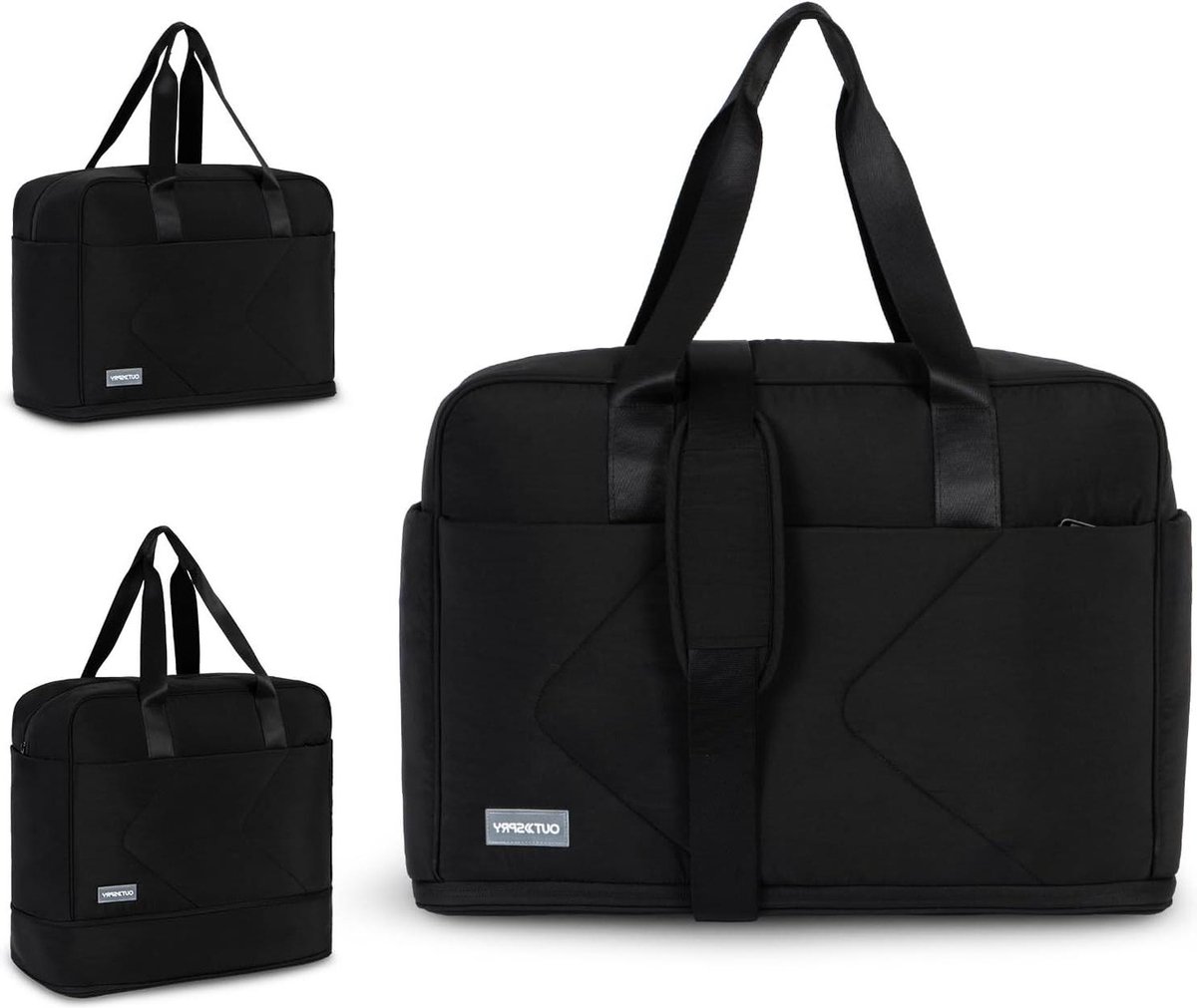 Handbagage reistas dames - uitbreidbare weekendsporttas met laptopvak - waterdicht trolley-hoes voor vliegtuig