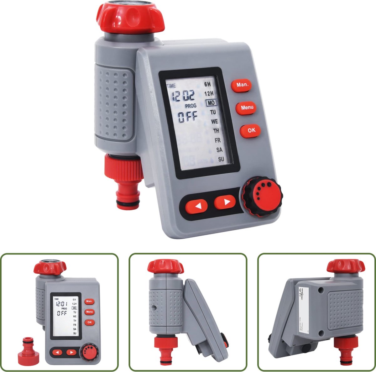 The Living Store Digitale Watertimer Universeel Waterbestendig Corrosiebestendig Programmeerbaar en eenvoudig te installeren