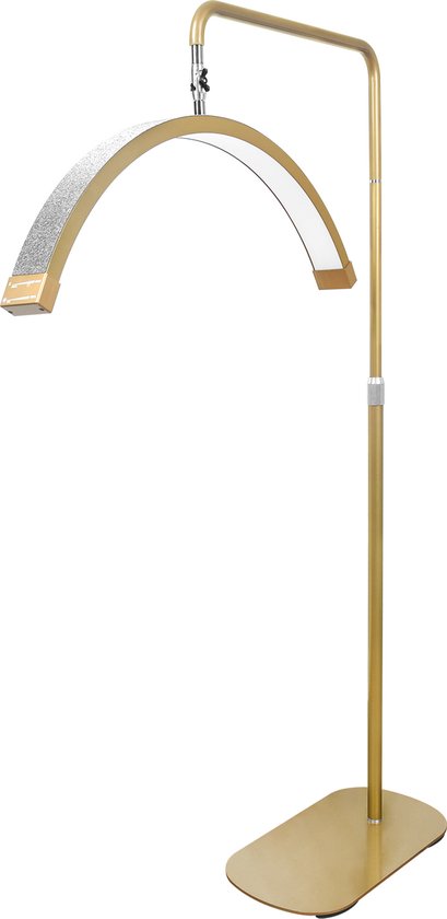 Foto: Qazqa xxl moderne booglamp vloerlamp staande lamp 1 lichts h 2690 mm goud messing woonkamer slaapkamer
