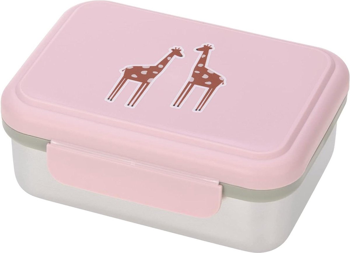 Lunchbox kinderen - roestvrij staal - saafari giraffe