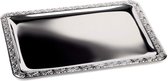 Plateau rectangulaire 60 x 40 cm avec bord décoratif - plateau inox