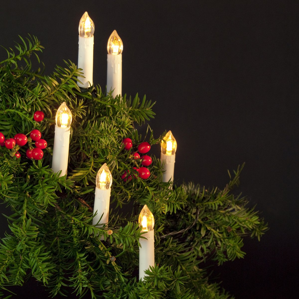 Anna's Collection Kaarsen lichtsnoer - 30 LED kaarsen - 750cm - warm wit -kerstverlichting – foto 2