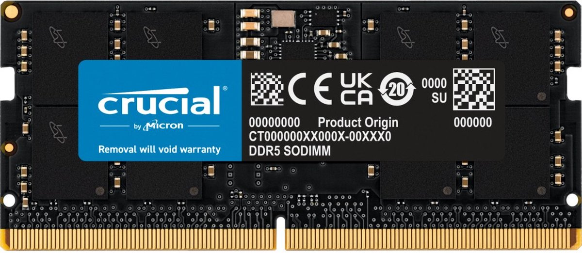 Crucial CT16G56C46S5 - Laptopgeheugen - 16GB - DDR5 - SODIMM- 5600MHz - 1 x 16 GB