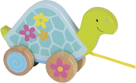 Goki Houten Trekdier Schildpad 18 X 5 X 11 Cm