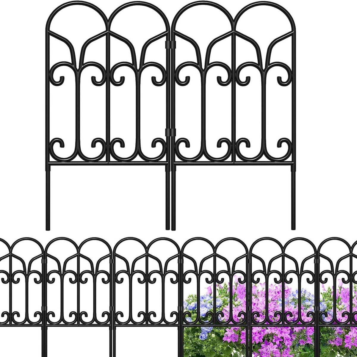 Green Harmony 18In x 7.5ft Metaal Decoratieve Omheining Amagabeli Garden Home Hek Green Harmony Tuinhek