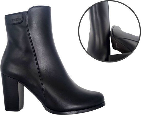 Stravers – Bottines Courtes à Talon Taille 42 Bout Rond Zwart Bottines Grande Taille