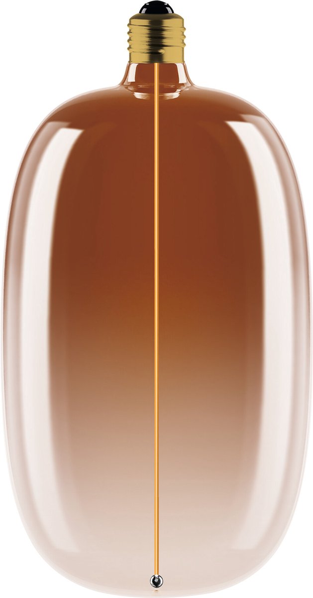 Osram Vintage 1906 Big Elipse Oval ist eine dimmbare LED-Lampe mit Filament in Ellipsenform. Sie bietet 4.8 W für 200 lm E27 Fassung Tea Brown Glas 145 mm Durchmesser CRI 80 1800 K