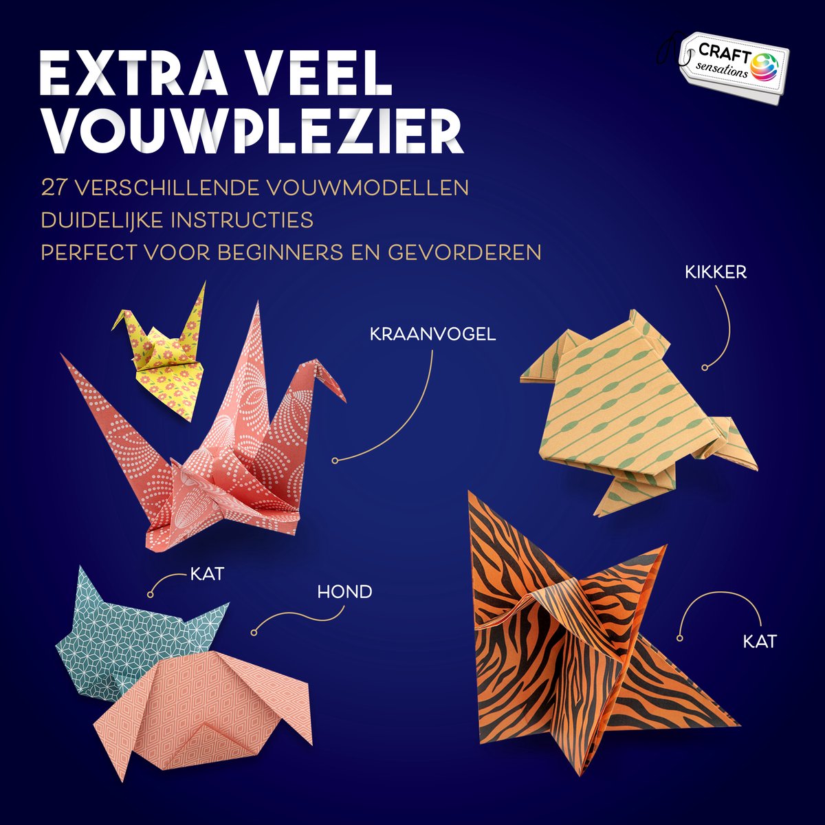 Origami Papier Boek Professioneel 140pcs - Origami boeken 16 x 16 CM - Vouwvoorbeelden van Dieren, Bloemen en Vormen - Knutselen Voor Kinderen en Volwassenen - Origami vouwen — afbeelding 3