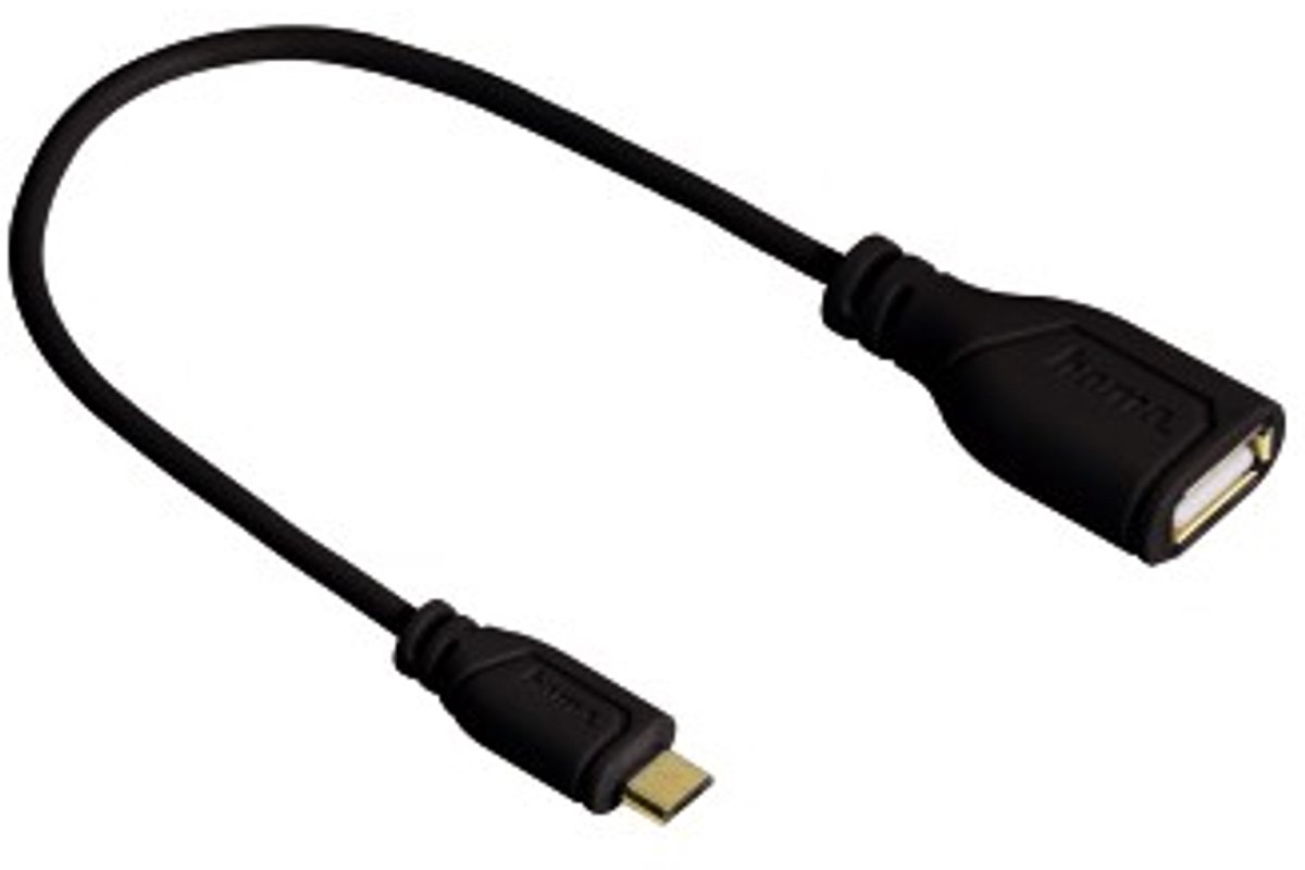 Hama-Micro-USB-OTG-adapterkabel-verguld-zwart-0-15-m