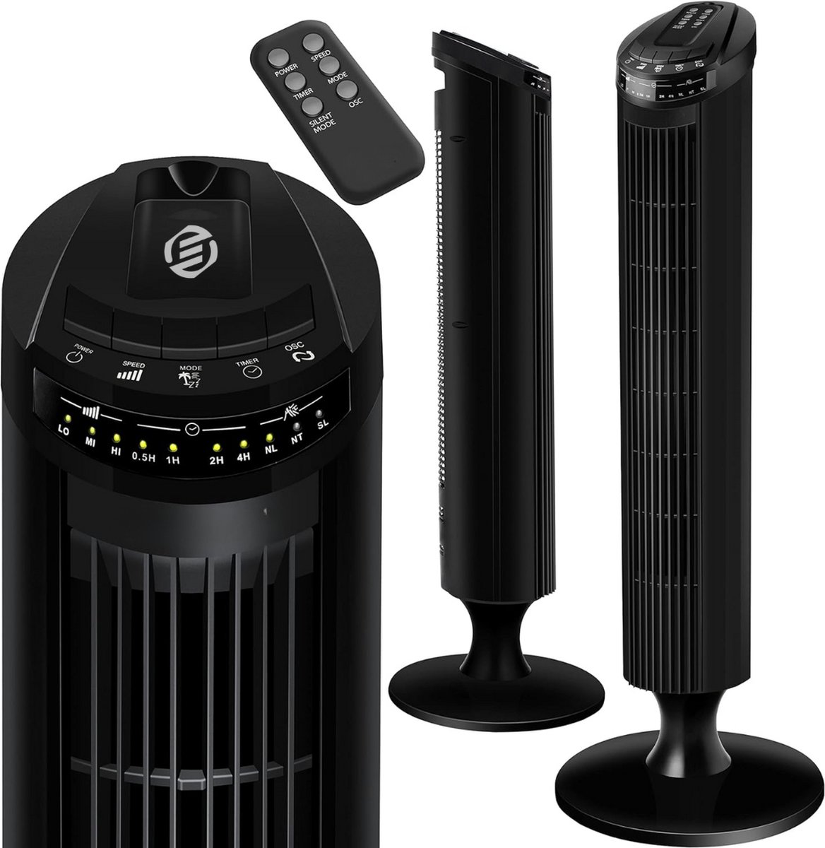 Equivera Torenventilator - Staande Ventilator met Afstandsbediening - Kolomventilator - Verschillende Snelheden - Timer - Ventilator Staand