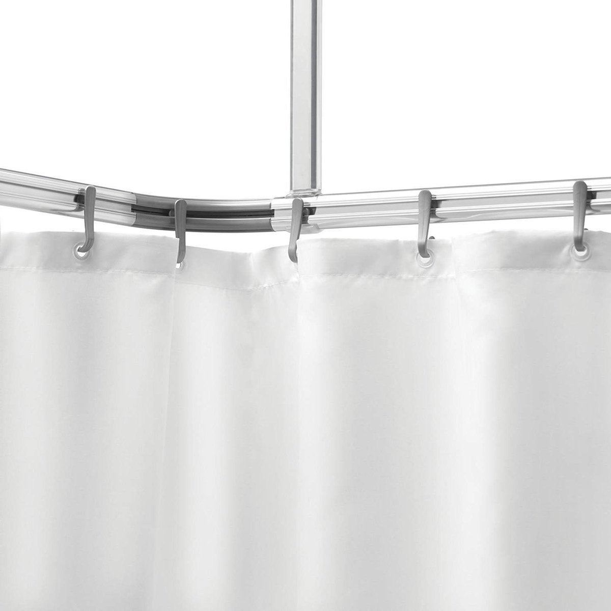 Easy Roll Douchegordijnstangset 28 x 90 x 16 cm - Wit Grijs