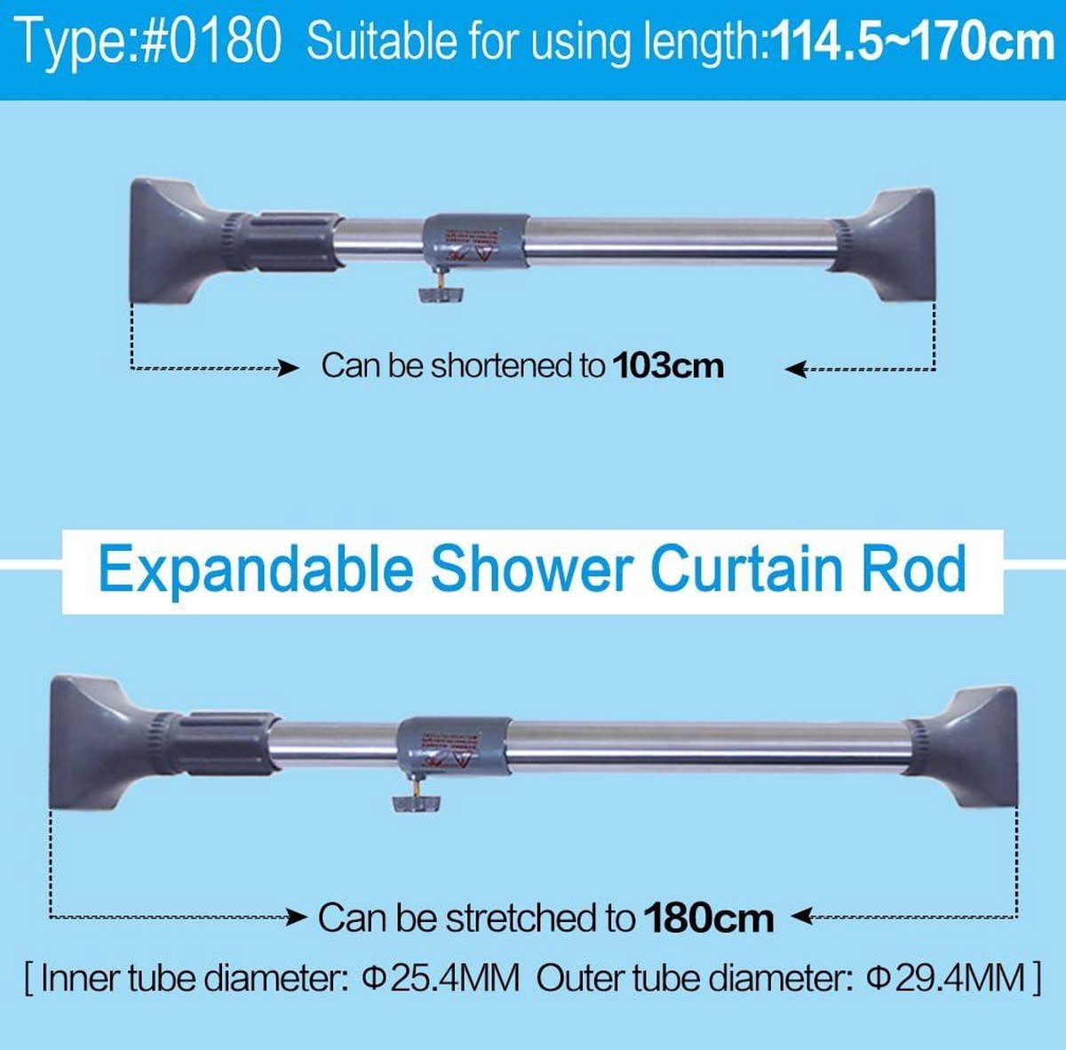 Spanning Verstelbare Douche Gordijn Staaf - Rail Kleding Hanger - Zware Hoofd Kledingstuk Droogrek