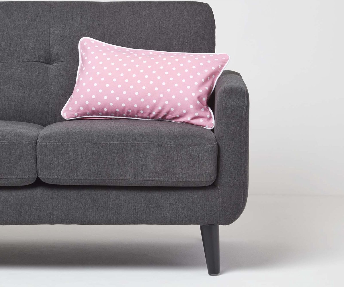 Homescapes kussenhoes in roze met stippen, 100% katoen, 30 x 50 cm