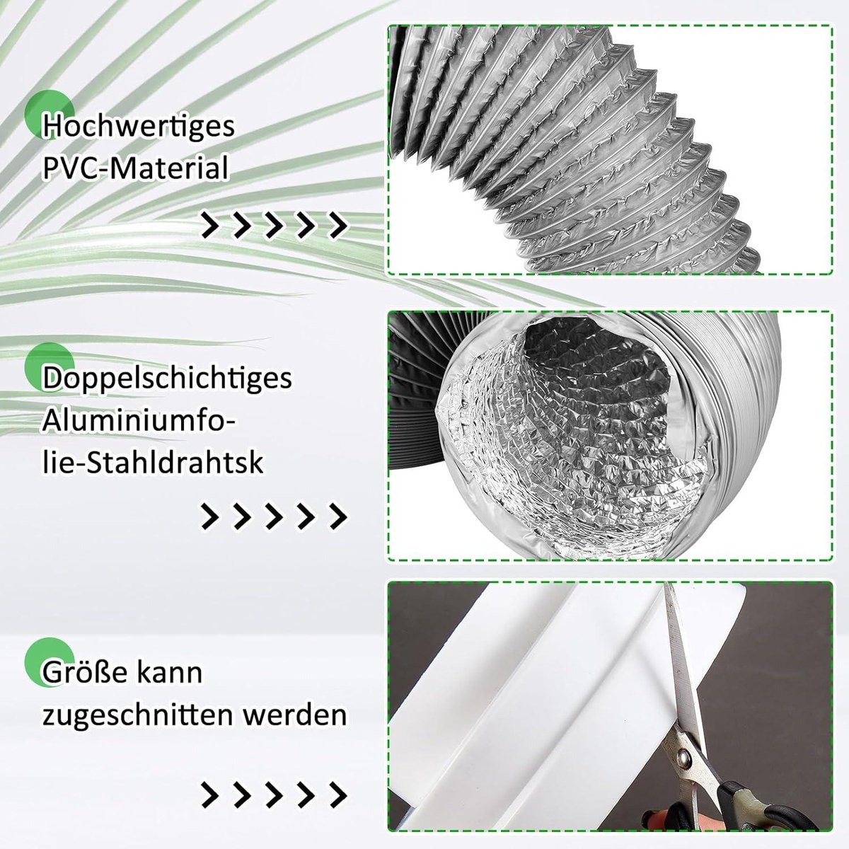 Rallonge Ventilation 150mm Tuyau Climatisation MaxAwe 150mm - Longueur 3m, Flexible Blanc, Pour Sèche-linge/hotte Tuyau Double Paroi 150