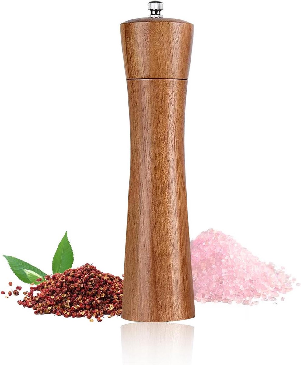 Handmatige pepermolen hout Instelbare grofheid Keramische slijpkern 20 cm
