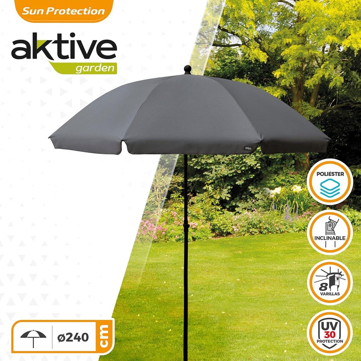 Parasol N23, tuinparasol, 2x3m rechthoekig kantelbaar, polyester/aluminium 4,5kg UV-bescherming 50 ~ antraciet Parasol N23, tuinparasol, 2x3m rechthoekig kantelbaar, polyester/aluminium 4,5kg UV-bescherming 50 ~ antraciet