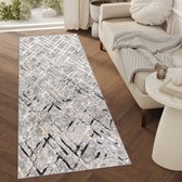 Tapiso Crystal Runner Carpet Runner Tapis Gris Clair à Poils Courts Taille - 70x400