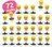 72 x Bouncing Smileys | Geel/Zwart