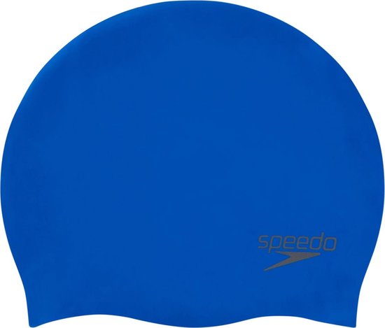 Casque de bain Speedo bleu avec logo.