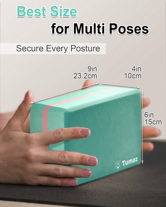 Yogablokken set van 2 - Hoge dichtheid - Flexibiliteit wervelkolom - Yoga en pilates - Lichtgewicht - Antislip oppervlak yoga block wood — afbeelding 4
