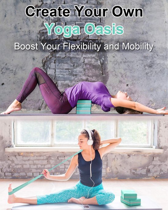Yogablokken set van 2 - Hoge dichtheid - Flexibiliteit wervelkolom - Yoga en pilates - Lichtgewicht - Antislip oppervlak yoga block wood — afbeelding 3
