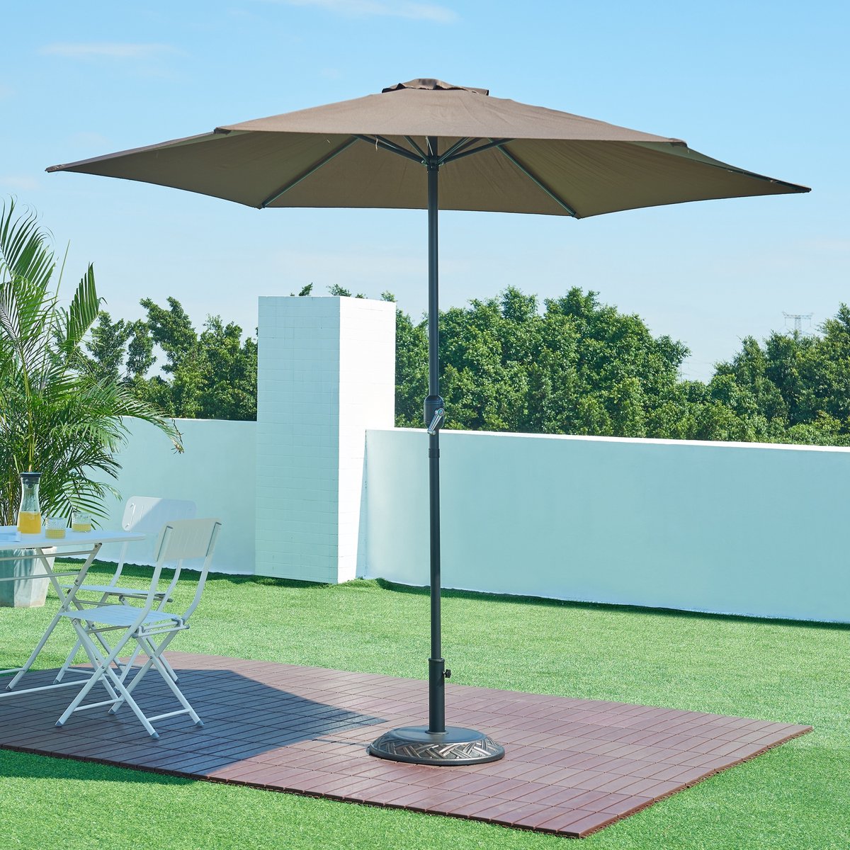 Parasolvoet Bisegna parasolhouder beton rond Ø50x7 cm bronskleurig casa.pro