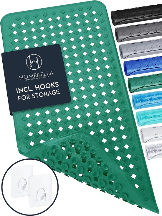 Homerella Antislip badmat 88 x 39 cm, incl. ophanging | BPA-vrij en huidvriendelijk | antislip, schimmelbestendig en machinewasbare douchemat
