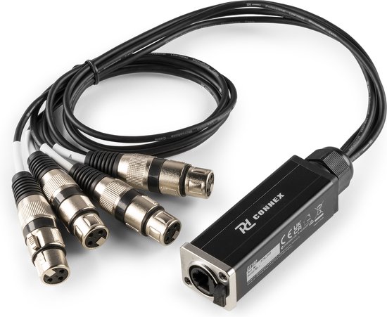 Foto: Pd connex cx192 stagebox rj45 naar 4x xlr female splitter 70cm