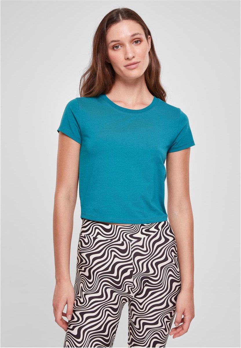 Urban Classics Stretch jersey Crop top L Blauw