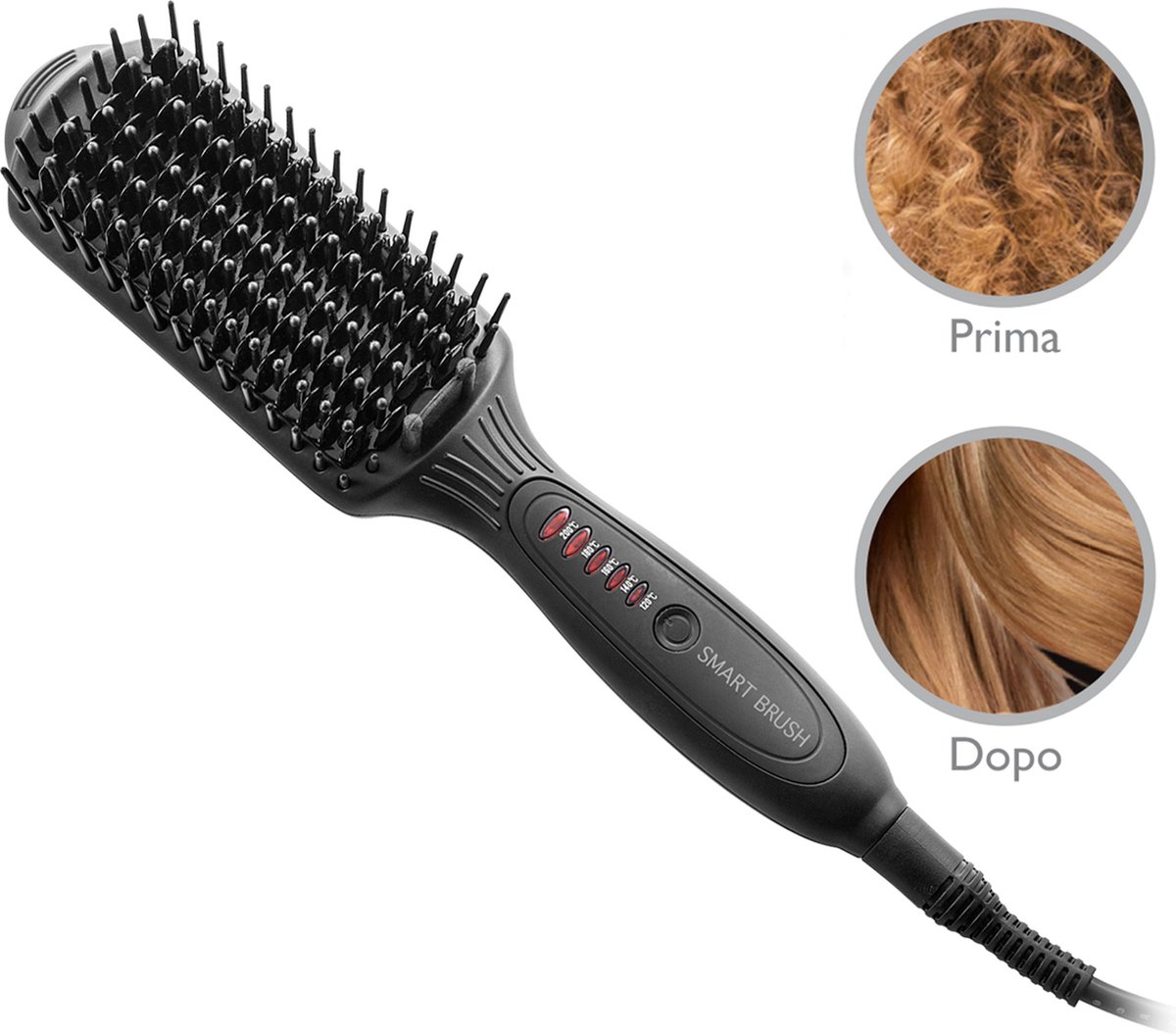 Macom 228 haarstyler Straightening stijlborstel Warm Zwart 50 W 2,5 m