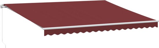 vidaXL - Auvent - manuel - extensible - avec - LED - 450x300 - cm - rouge bordeaux