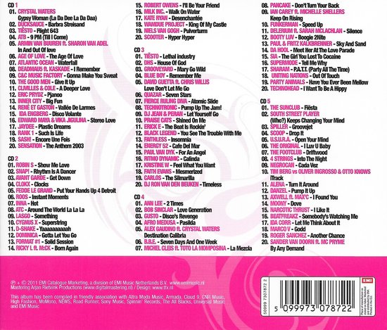 CD-hoes met titellijst: 'Now Dance Het Beste Uit De Dance Top 1000 Aller Tijden'.
