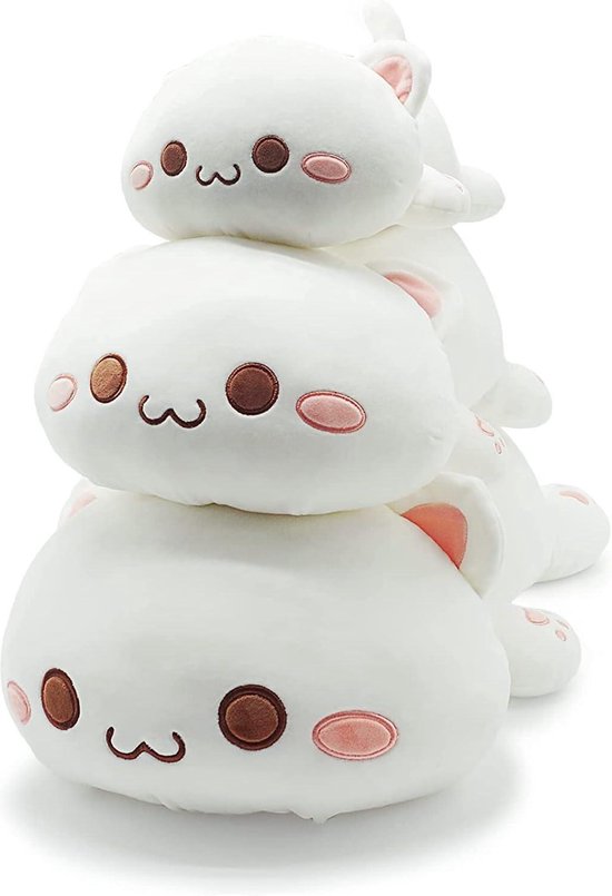 Shownicer Kawaii Pluche Kat Knuffel - 50 Cm Zachte Knuffeldier Voor Kinderen - Schattig Cadeau Voor Meisjes & Jongens