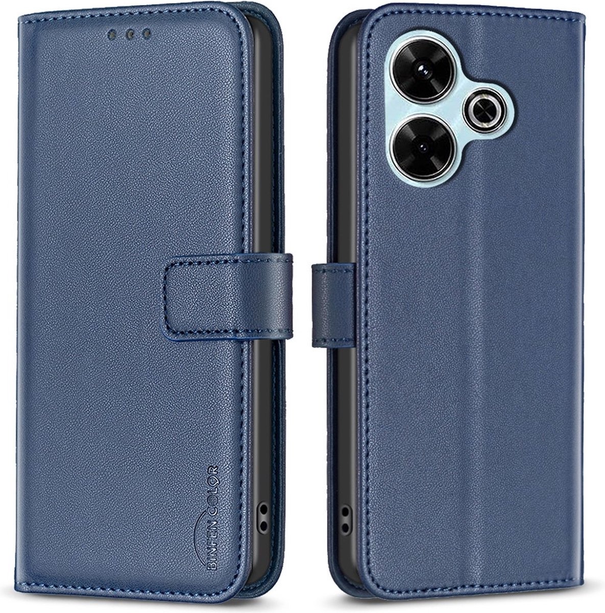 BINFEN Hoesje - Geschikt voor Xiaomi Redmi 13 / Poco M6 4G Hoesje - BINFEN Book Case - Blauw