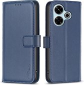 BINFEN Book Case - Convient pour Xiaomi Redmi 13 / Poco M6 4G Case - Blauw