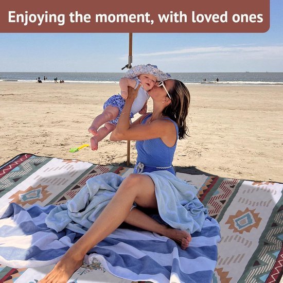 Orion Store - Couverture de plage Extra Groot - Couverture de pique-nique - Tissu de plage imperméable et résistant au sable - Tapis de plage portable pour camping, aire de jeux pour enfants