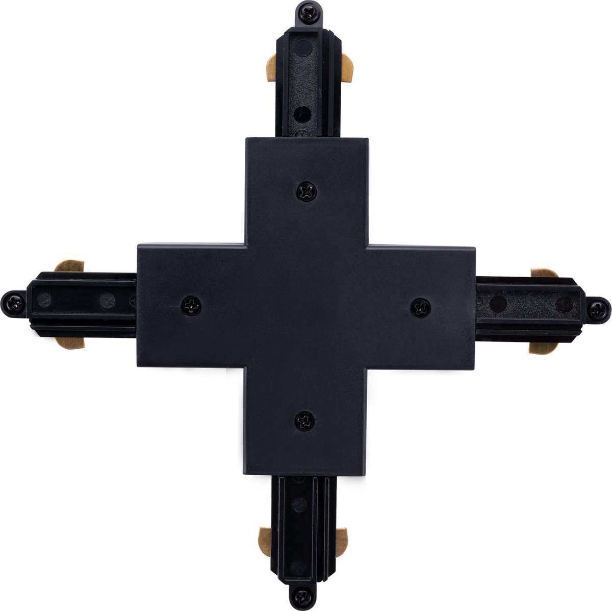 Ledvion - 1-Fase Rail X-Vorm Connector (Zwart) - Naadloze Intergratie 1-Fase