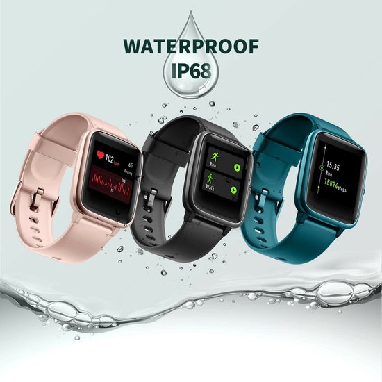 Vigorun Smartwatch Zwart Fitnesstracker Hartslagmeter Stappenteller bol