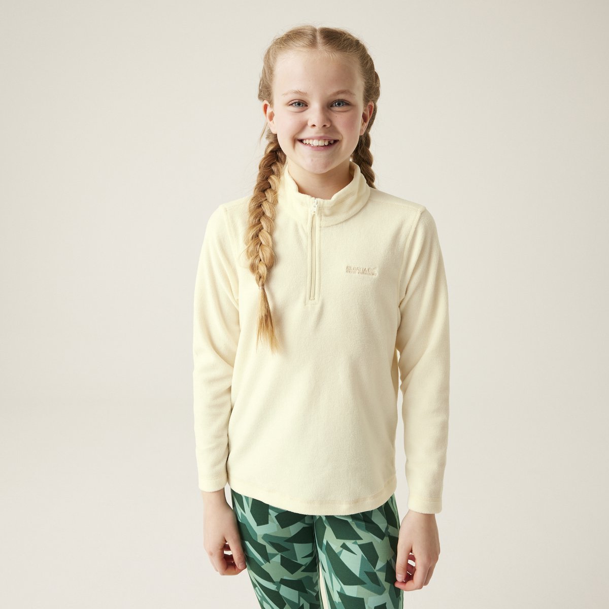 Fleece Kinderen Half-zip Kraag Wit